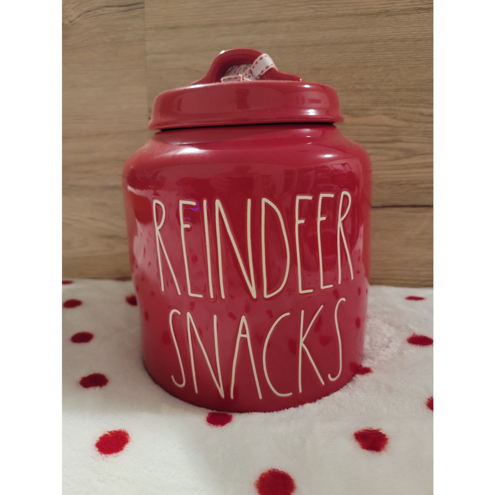 Rae Dunn Reindeer Snacks Canister